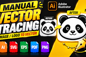 manual vector tracing, vectorize logo, convert image to vector