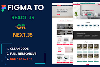 do figma into reactjs or figma into nextjs responsive website
