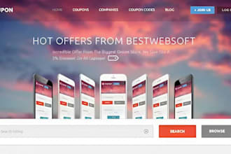 design coupon website or coupon code submission with mobile friendly