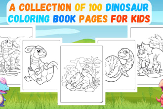 send you 100 dinosaur coloring book pages for kids