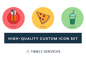 design unique custom icon set for web or app