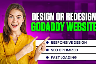 create godaddy website design or redesign godaddy website