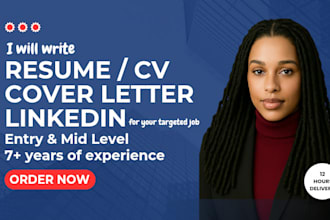 offer professional resume writing services, cover letter, linkedin and CV