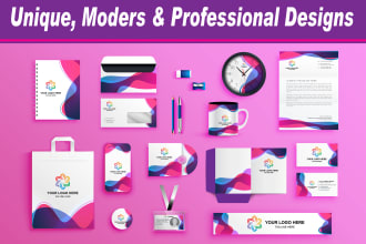 design business card, letterhead, folder and stationery all items