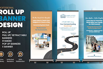 design professional retractable banner, standee and x stand
