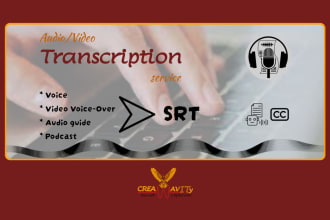transcribe audio to text srt or vtt captions sync with video
