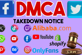 remove leaked,infringing onlyfans, google, tiktok,yt,fb, reddit under dmca law