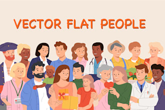 create flat line vector illustrations of people for business