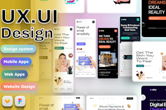 design web UI UX, website, mockup, landing page, and app in xd, PSD, figma