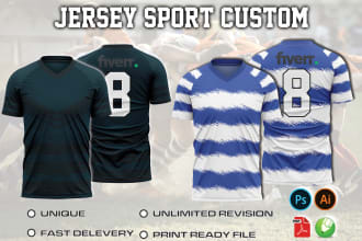 design rugby shirt or jersey for sublimation