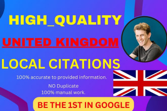 do 250 UK local citations and directory submission
