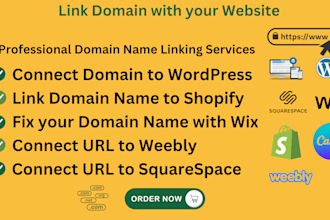 link domain to shopify website, wix, squarespace or wordpress
