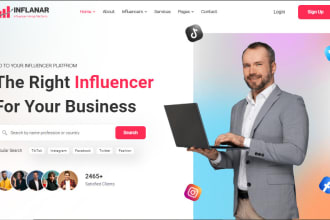 create influencer marketing agency website