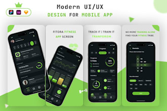 design modern mobile app UI in figma for android and ios