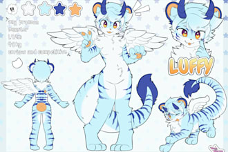draw you a cute kemono furry reference sheet