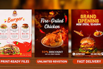 design restaurant and food flyer, poster, menu