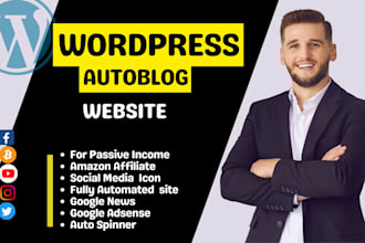 build autopilot wordpress autoblog website, automated news website