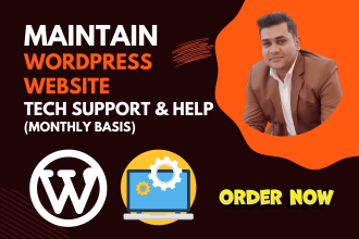 provide monthly wordpress help, maintenance and support