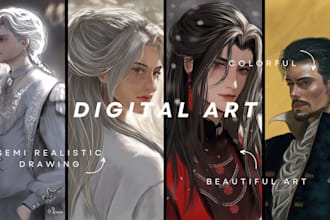 draw a digital character illustration or concept art
