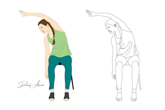 draw high quality exercise, workout, and yoga illustrations