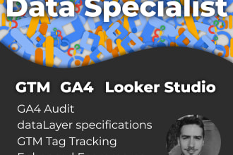 implement GTM, ga4 and develop a looker studio report