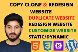 copy clone website in HTML CSS javascript bootstrap