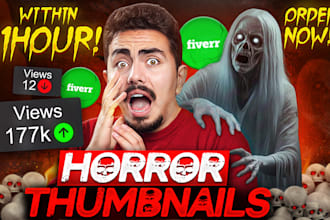 create scary horror thumbnails for youtube