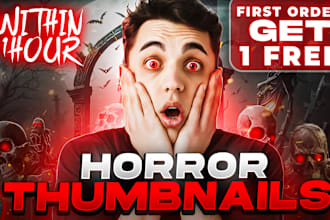 create scary horror thumbnails for youtube