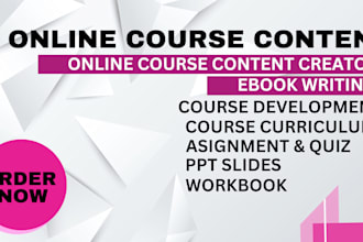 create online course course creation online course content creation ebook writer