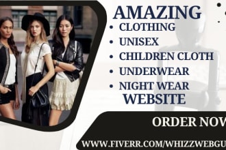build men women children clothing unisex wears underwear night wears website