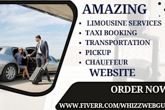 design limousine services taxi booking transportation pickup chauffeur website