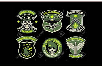 professional army, military, or skull logo