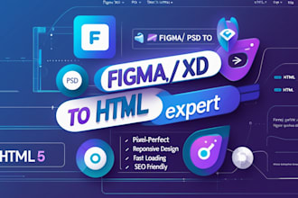 convert figma to HTML, PSD to HTML, sketch to HTML responsive bootstrap website
