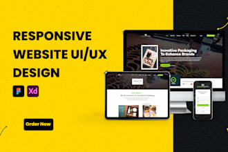 design responsive website UI UX design in figma, adobe xd