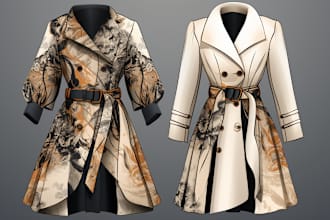 do fashion design and clothing technical flat sketch