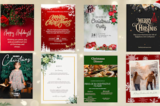 design christmas cards, posters, flyers, birthday cards
