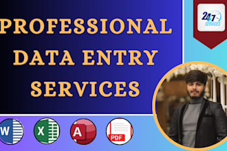 do data entry in excel, word or PDF conversion