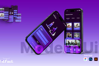 do mobile UI design and mobile app UI UX design using figma