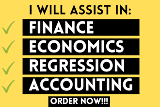 assist in finance, accounting, economics and regression