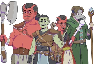draw your dnd character in semi cartoon art style
