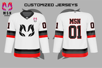 do ice hockey jersey design and sports t shirt design