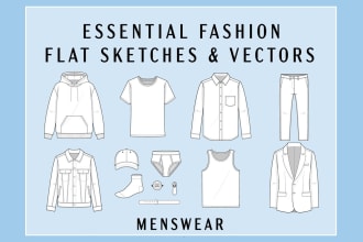 create flat fashion technical drawings and sketches for brands