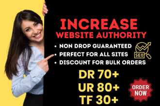 increase domain rating ahrefs dr, url rating ur and majestic trust flow tf