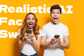 do realistic face swap for video or image in 24 hours
