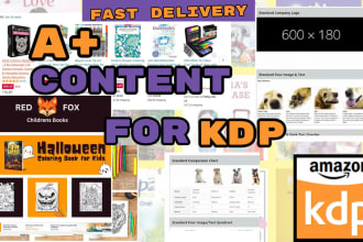design a captivating a plus content for amazon kdp
