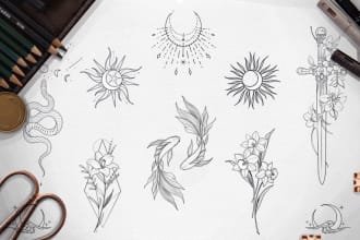 draw a unique minimal tattoo design for you