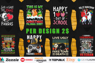 do bulk trendy custom tshirt designs for merch and pod in 24 hours
