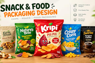 design custom chips, snack and food pouch packaging