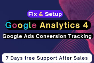 fix or setup google analytics 4, g ads conversion tracking via tag manager