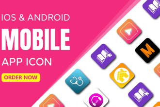create modern minimalist app icon design for ios and android
